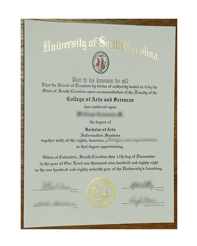 Order University of South Carolina degree certificate Online
