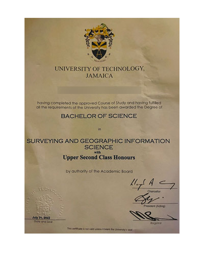 Where can I buy a Jamaica University of Technology diploma