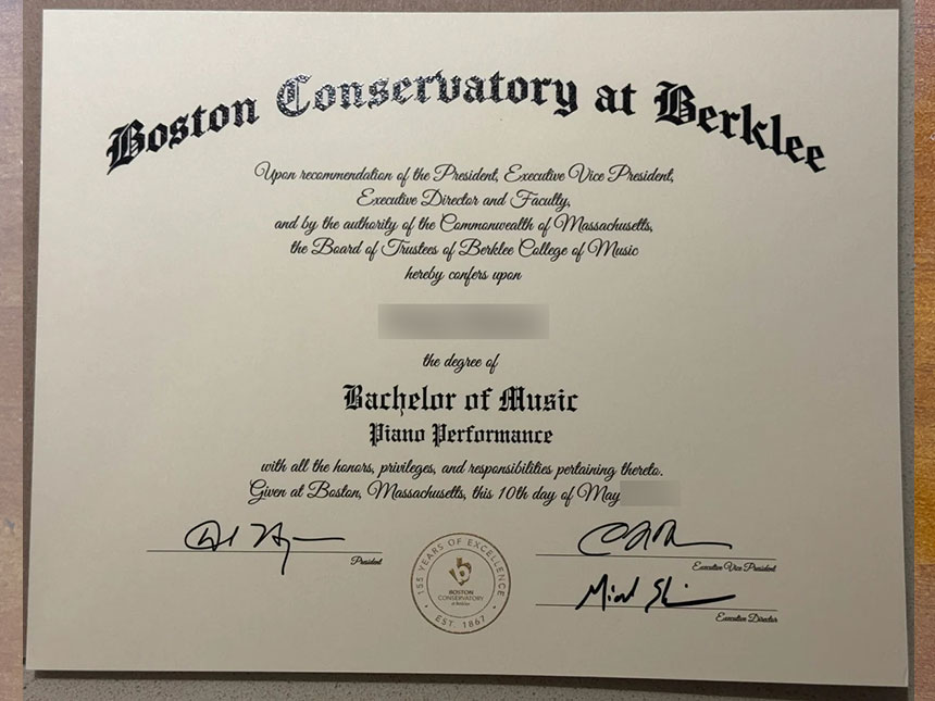 Boston Conservatory at Berklee degree