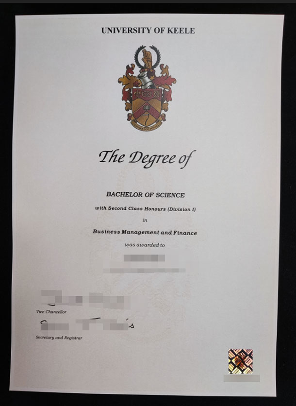 University of Keele Degree Sample