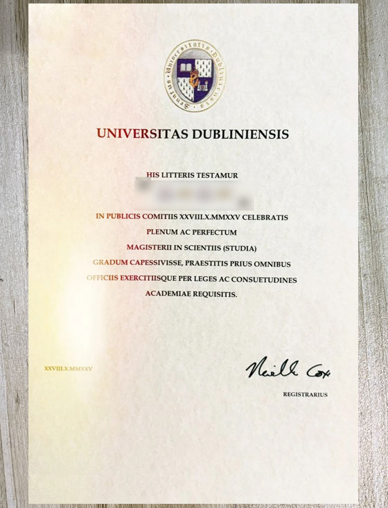University of Dublin degree Sample