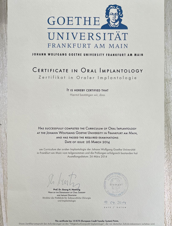 Goethe University Frankfurt   degree 2014 Sample