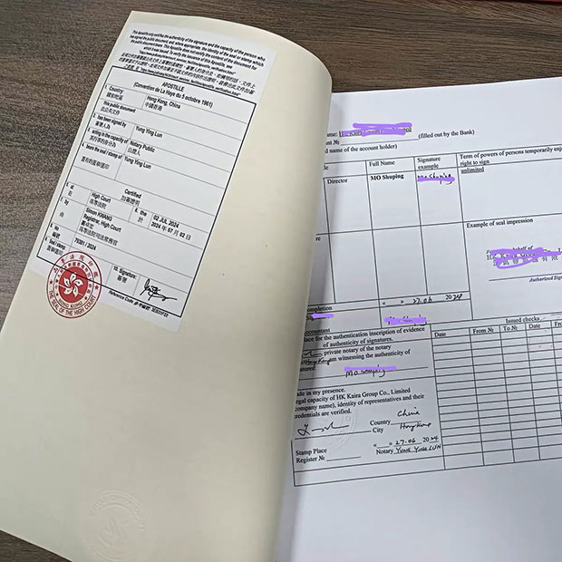 Hong Kong Hague Certified Sample