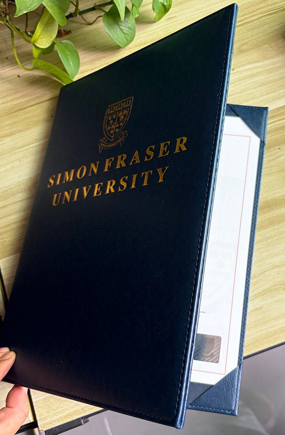 SFU Degree certificate cover packaging