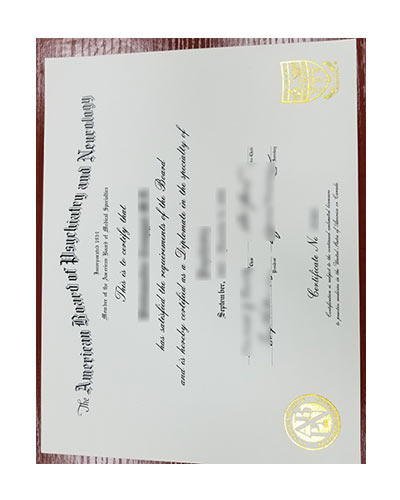 Order American Board of Psychiatry and Neurology certificate