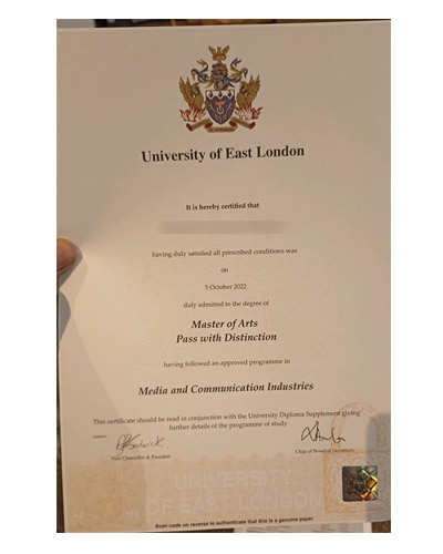 Sample Case of University Degree from East London University