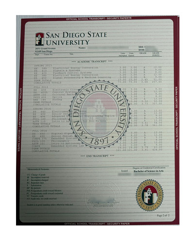 Customize your San Diego State University transcrip