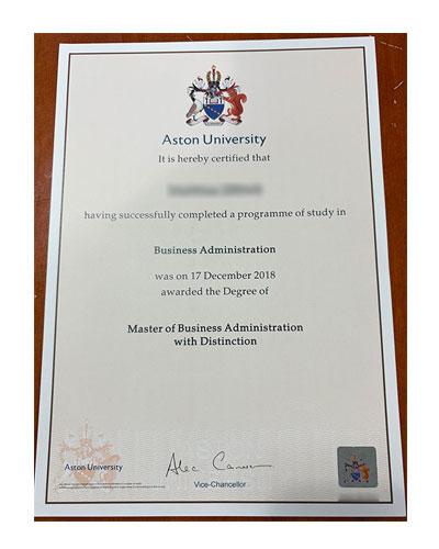 Samples of different versions of Aston University degrees