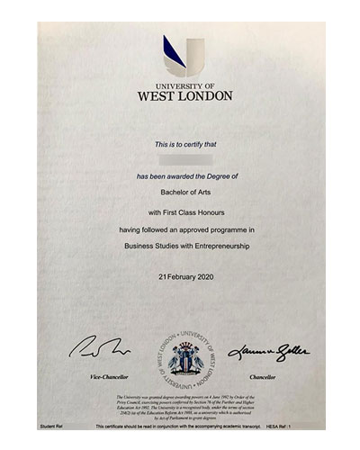 Degree samples of West London University from 2020 to 2025