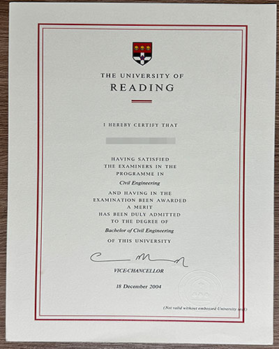 Buy a University of Reading certificate online.